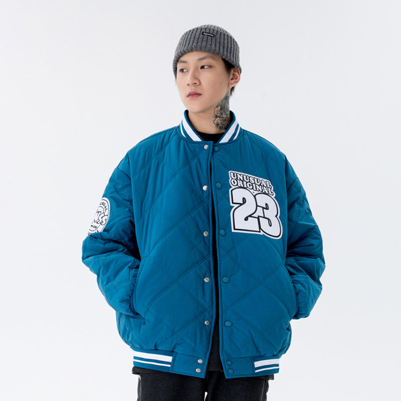 Letter Baseball Uniform Men's plus Size Retro Sports Casual Long Sleeve Baggy Coat Men Cotton Padded Jackets