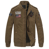 Men Fit Bomber Jacket Windbreaker Moto Street Coat Fall German Air Force One Casual Cargo Pants plus Size Cotton Men's Jacket Outdoor
