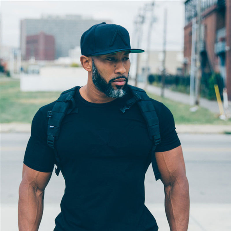 Slim Fit Muscle Gym Men T Shirt Men Rugged Style Workout Tee Tops Spring/Summer Men Sport Running Training round Neck Fitness Men's Short Sleeve T-shirt