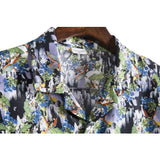 Men Shirt Fashion Slim Fit Shirts Short Sleeve Shirt Large Size Casual Top Beach Style Summer New Men's Casual Short Sleeve Flower Shirt