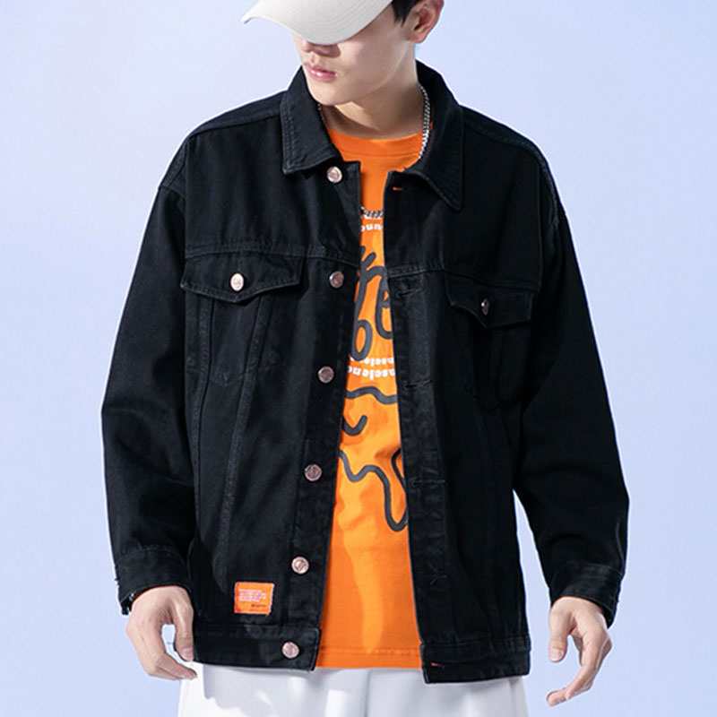 Men's Spring Denim Jacket Loose plus Size Top Retro Lapels Casual Jacket Men Denim Jacket