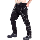 Men's plus Size Retro Sports Casual Pants Men's Punk Rock Eyelet Belly Contrasting Pants Men Winter Outfit Casual Fashion