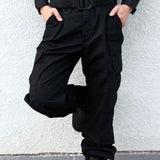 Tactics Style Outdoor Casual Pants Men's Outdoor Plaid Pants Black Casual Pants