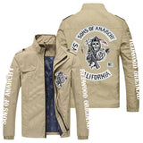 Men's Jacket Coat Sons of Anarchy Spring and Autumn Jacket Loose Zip Casual Jacket