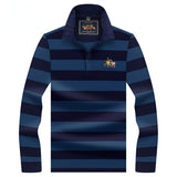 USPA Shirts Chuanqibaoluo Autumn Yarn-Dyed Striped Men's Long-Sleeved Lapel T-shirt Polo