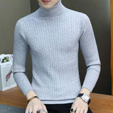 Men's Clothing Autumn and Winter Turtleneck Sweater Men's Slim Fit All-Matching Pullover Knitwear Sweater Trendy Men Winter Outfit