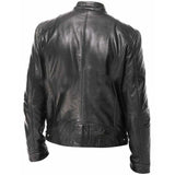 1970 East West Leather Jacket Men's Stand Collar Spring and Autumn Leather Jacket Handsome Motorcycle Clothing