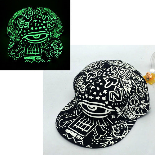 Wolf Print Cap Fluorescent Cap Exo Couple Tide Hip-Hop Cap Luminous Cap Baseball Cap