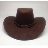 Wester Hats Suede Outdoor Sun Hat Men's Riding Hat Big Brim Cowboy Hat