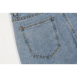 Men Jean Shorts Printed Splash-Ink Washed Denim Shorts Men's High Street Fashion Brand Loose Straight Shorts