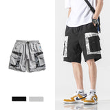 Mens Cargo Shorts Summer Trendy Patchwork Paisley Big Workwear with Pocket Shorts Loose Fifth Pants Beach Pants Men