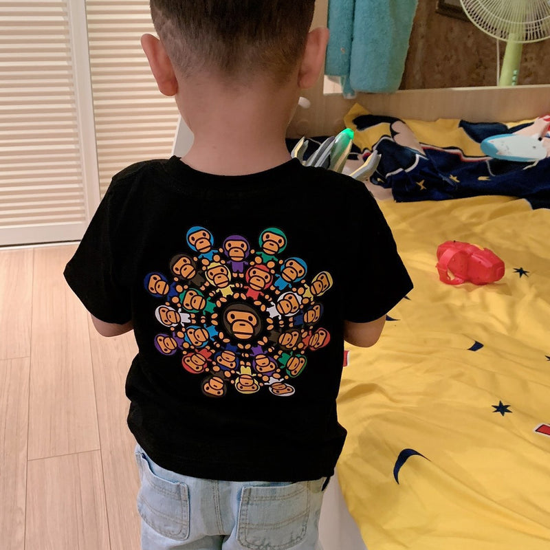 A Ape Print for Kids T Shirt Summer Cotton Short Sleeve T-shirt