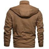Urban Leather Jacket Fleece-Lined Thick Mid-Length Washed Cotton Jacket Cotton-Padded Jacket Baggy Coat