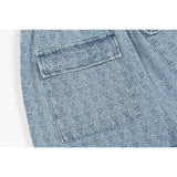 Men Jean Shorts Washed Denim Shorts Men's Street Tide Brand Loose Straight Shorts Summer Bermuda Shorts