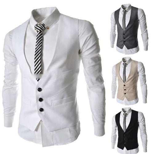 Tuxedo Vests Men Suit Vest Spring Solid Color Men's Vest