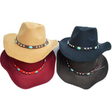 Bullhide Denim Hat Woolen Western Sun-Shade Riding Cowboy Bowler Hat for Men and Women Broad-Brimmed Hat