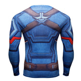 Captain America T Shirt Long Sleeve 3D Three-Dimensional Printing Tights Avengers Civil War Clothes