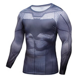 Captain America T Shirt Long Sleeve 3D Three-Dimensional Printing Tights Avengers Civil War Clothes