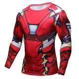 Captain America T Shirt Long Sleeve 3D Three-Dimensional Printing Tights Avengers Civil War Clothes