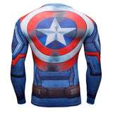 Captain America T Shirt Long Sleeve 3D Three-Dimensional Printing Tights Avengers Civil War Clothes