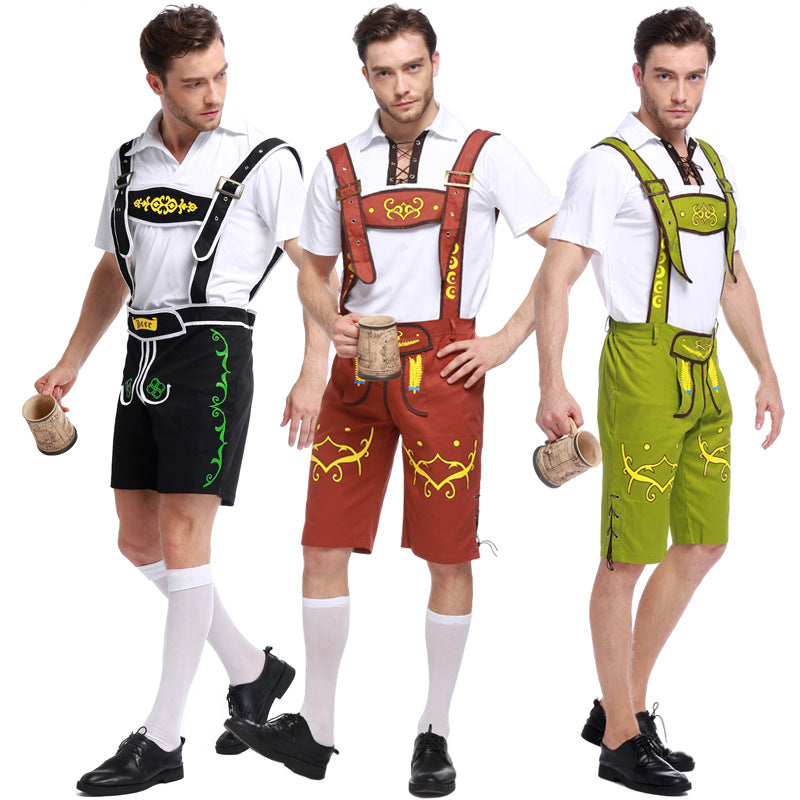 Lederhosen German Beer Festival Costume Halloween Men's Uniform Beer Suit