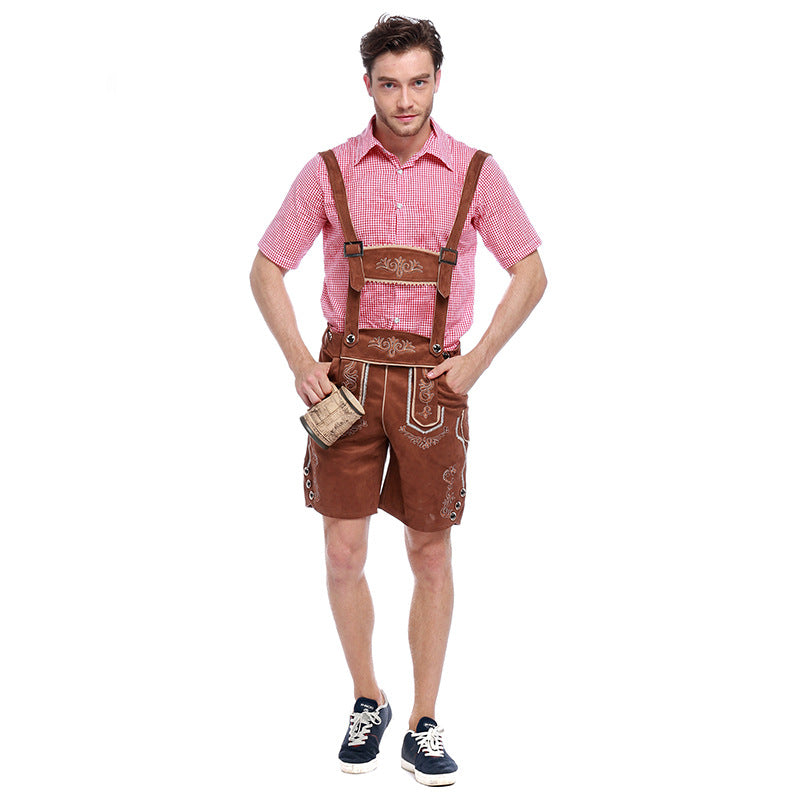 Lederhosen Two-Color Shirt Suspenders Adult Beer Festival Clothing
