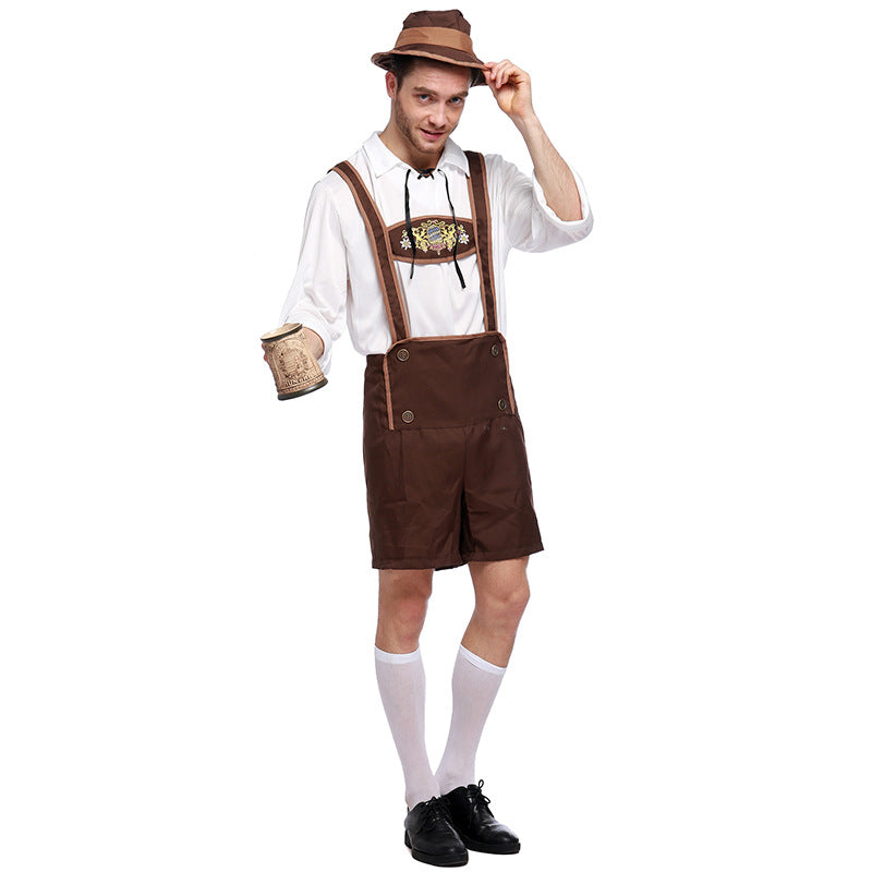Lederhosen German Beer Festival Costume Men's, Adjult Carnival Performance Costume