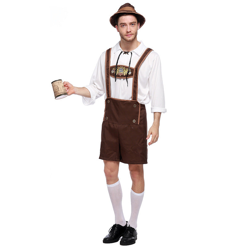 Lederhosen German Beer Festival Costume Men's, Adjult Carnival Performance Costume