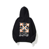 Autumn And Winter Graffiti Letter Pattern Arrow Velvet Padded Hooded Sweatshirt