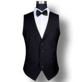 Tuxedo Vests Men's Suit Vest Vest Spring and Autumn Suit Vest Men's Business Casual Black Gray