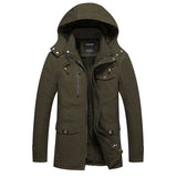 Tactics Style Men Outdoor Windproof Coat Men Casual Jacket Winter Fleece Men's Jacket Hooded Pure Cotton plus Size