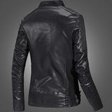 1970 East West Leather Jacket Fleece-Lined Lapel Men's Motorcycle Leather Jacket Coat