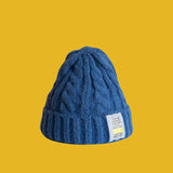 Toque Autumn and Winter Thick Warm Twist Knitted Hat Cone Top Hat Ear Protection Beanie Hat Woolen Cap Men