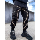 Cargo Pants Men's Pants Solid Color Casual Sweatpants Multi-Pocket Overalls Loose Straight Outdoor Personality Trousers Ankle-Tied Pants Men