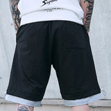 Mens Cargo Shorts Men's Five-Point Shorts Men's Summer Knitted Trousers Youth Workwear Shorts Men
