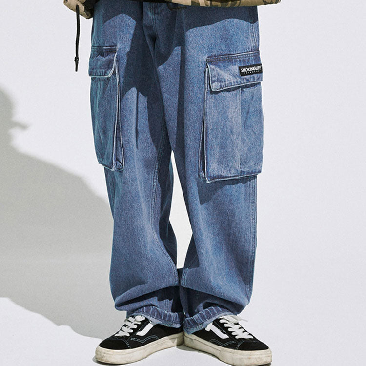 Jeans Men's Casual plus Size Retro Sports Trousers Loose Straight Men Jeans