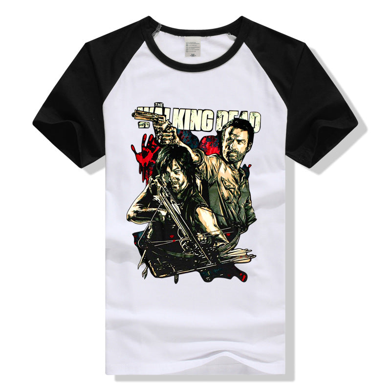 The Walking Dead Clothes Darrilrick Anime Print Short Sleeve T-shirt Menswear Clothing