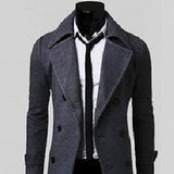 Men's Double Breasted Simple Luxury Casual Men's Woolen Coat Men Spring Trench Coat