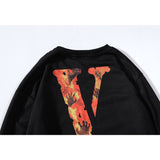 Vlone Printed Sweater Pullover Large V Loose Terry Men's Women's Pullover Coat