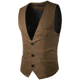 Tuxedo Vests Men Suit Vest Spring Men's Fashion Slim Single Row Three Button Solid Color Gentleman Suit Vest