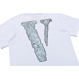 Vlone T shirt Pop Smoke Rose Letter Large V Printed Short Sleeve T-shirt