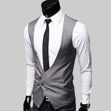 Mens Dress Vests Business Waistcoat Suit Casual Business