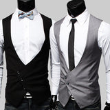 Mens Dress Vests Business Waistcoat Suit Casual Business