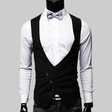 Mens Dress Vests Business Waistcoat Suit Casual Business