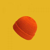 Mens Beanies Autumn and Winter Knitting Skullcap Men's and Women's Beanie Hat Yellow Wool Hat