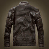 80 'S Leather Jacket Autumn And Winter Men 'S Coat Fan Car Velvet Stand Collar Washed PU Leather Coat