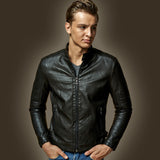 80 'S Leather Jacket Autumn And Winter Men 'S Coat Fan Car Velvet Stand Collar Washed PU Leather Coat