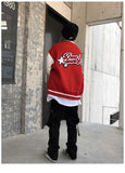 Varsity Baseball Jacket for Men Baseball Smiley Uniform Men's and Women's Spring Towel Embroidery Stitching Baggy Coat Jacket