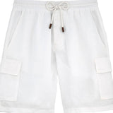 jogging shorts for men Slim Fit Muscle Gym Men Shorts Summer Solid Color Men's Loose Cotton Linen Casual Shorts Multi-Pocket Cargo Pants