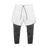 Mens Sweatpants Sports Shorts Men's Sports Running Fitness Double-Layer Quick-Drying Breathable Knee Length Pants